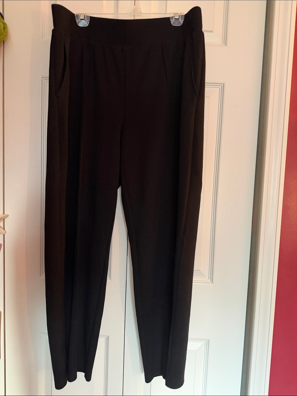 Talbots Black Pull-On Tapered Wide Leg Trousers